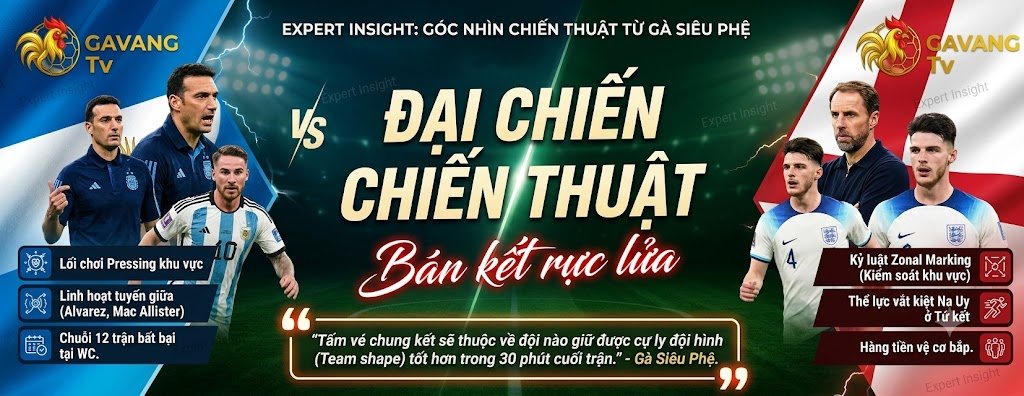 Chuyên gia Gà Siêu Phệ từ Gavang TV phân tích chiến thuật trận Bán kết rực lửa giữa Đội tuyển Argentina và Đội tuyển Anh tại World Cup 2026.